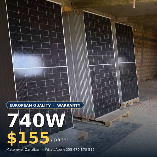 740W Solar Panel — European Quality, Matemwe Stock